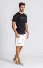 T-SHIRT PRETA COM LOGÓTIPO EM RELEVO GIANNI KAVANAGH - Image 3