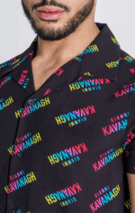 CAMISA PRETA COM ESTAMPA COLORIDA GIANNI KAVANAGH - Image 2
