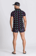 CAMISA PRETA COM ESTAMPA COLORIDA GIANNI KAVANAGH - Image 4