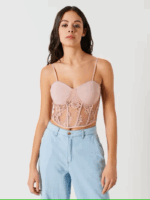 TOP CORPETE ROSA EM RENDA RINASCIMENTO - Image 4