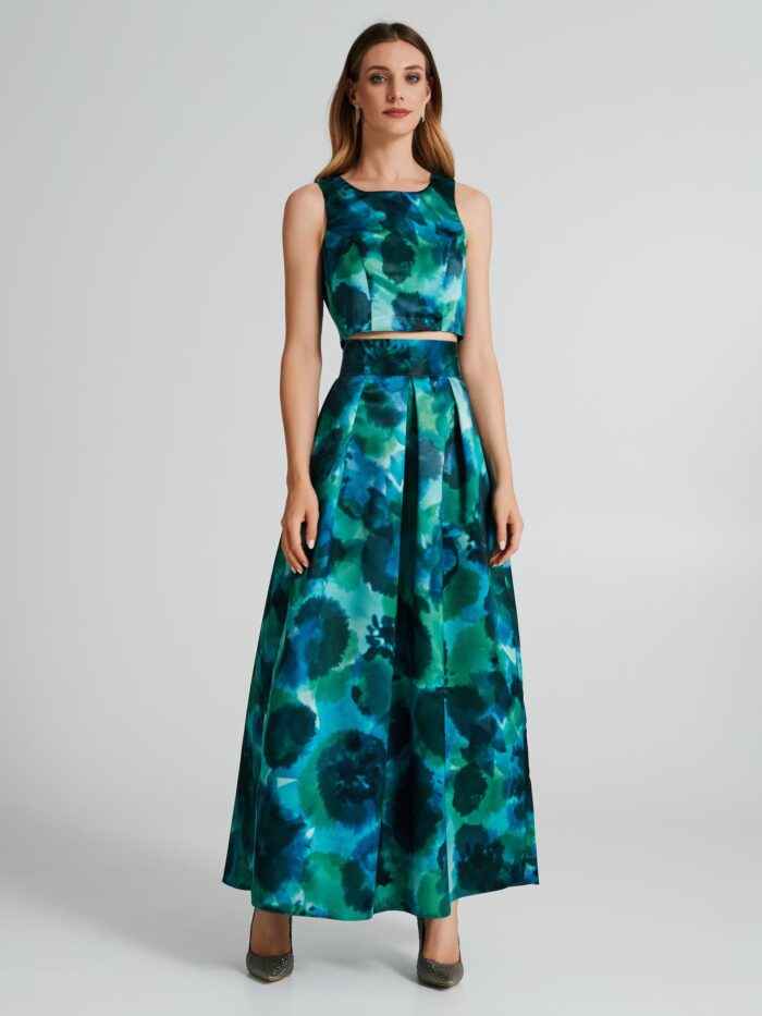 TOP AZUL COM ESTAMPADO AQUÁTICO RINASCIMENTO - Image 4