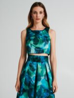 TOP AZUL COM ESTAMPADO AQUÁTICO RINASCIMENTO - Image 6