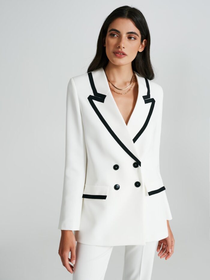 BLAZER BRANCO COM PERFIL PRETO RINASCIMENTO - Image 1