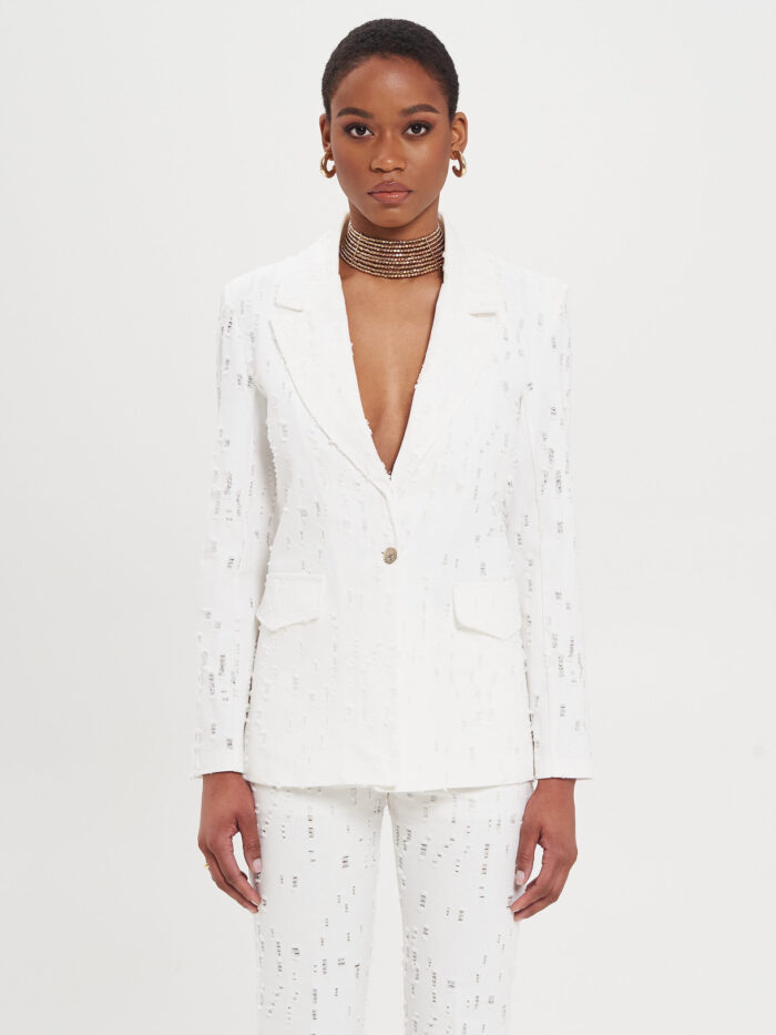 BLAZER DE GANGA BRANCO TEXTURADO RINASCIMENTO - Image 5