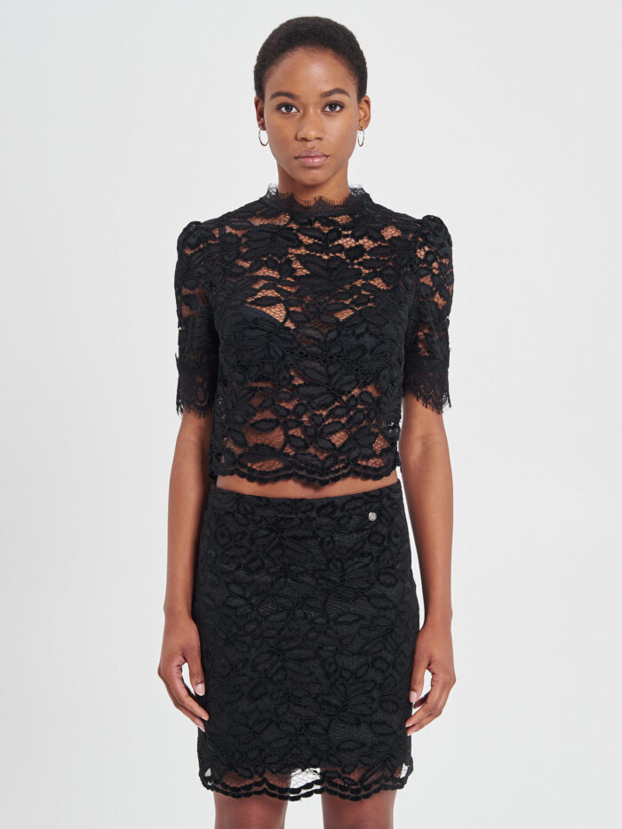 BLUSA PRETA RENDADA RINASCIMENTO - Image 1