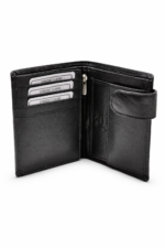 CARTEIRA PRETA EM PELE COM PROTEÇÃO RFID PONTO CHIC