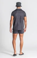 CAMISA PRETA COM PADRÃO MONOGRAMADO GIANNI KAVANAGH - Image 3