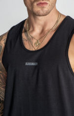 T-SHIRT CAVEADA PRETA COM LOGÓTIPO FRONTAL GIANNI KAVANAGH - Image 4