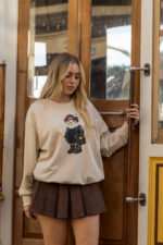 SWEATSHIRT BEIGE COM URSO APLICADO DIXIE