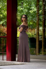 VESTIDO MIDI CHOCOLATE COM DECOTE DRAPEADO RINASCIMENTO - Image 7