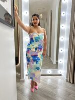 SAIA MIDI MULTICOLORIDA COM ESTAMPA AQUARELADA RINASCIMENTO - Image 3