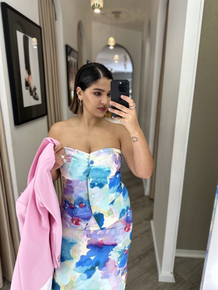 TOP MULTICOLORIDO ESTILO COLETE COM ESTAMPA AQUARELADA RINASCIMENTO - Image 1