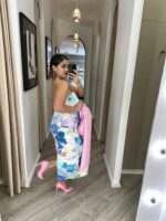 SAIA MIDI MULTICOLORIDA COM ESTAMPA AQUARELADA RINASCIMENTO - Image 5
