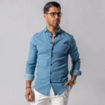 CAMISA GOLA ITALIANA SLIM FIT DENIM ZOLF
