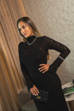 VESTIDO PRETO COMPRIDO EM RENDA MISS YOU - Image 9