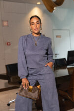 CAMISOLA AZUL EM BOMBAZINE MISS YOU