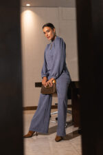 CALÇA AZUL EM BOMBAZINE MISS YOU - Image 3