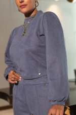 CAMISOLA AZUL EM BOMBAZINE MISS YOU - Image 2