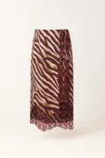 SAIA ESTAMPADA ZEBRA BORDÔ COM RENDA SAHOCO - Image 2