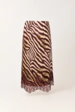 SAIA ESTAMPADA ZEBRA BORDÔ COM RENDA SAHOCO - Image 3