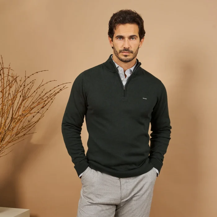 CAMISOLA LISA COM FECHO VERDE ESCURO ZOLF - Image 3