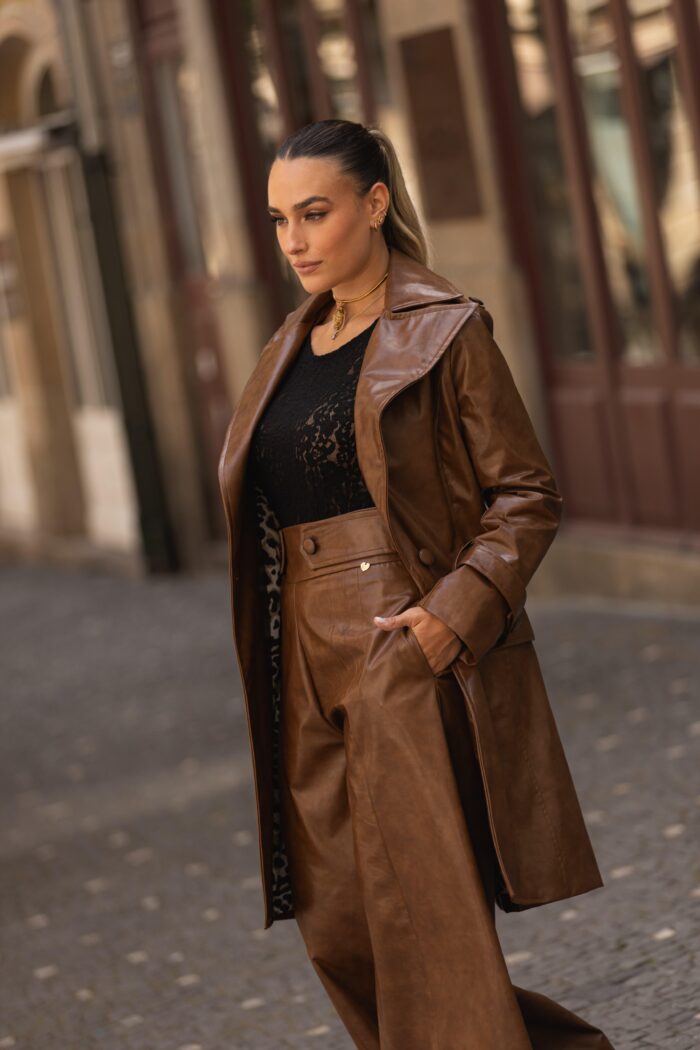 CASACO CAMEL COM FORRO ANIMAL PRINT MISS YOU - Image 1