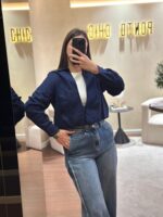 CAMISA AZUL MARINHO COM SINGLETE INCORPORADO ELEH
