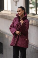 CASACO ACOLCHOADO BORDÔ COM ROSA MISS YOU - Image 2