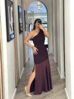 VESTIDO COMPRIDO BORDÔ DE UM OMBRO SÓ RINASCIMENTO
