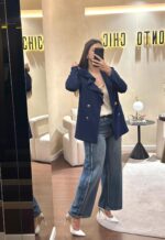 BLAZER AZUL COM FLOR APLICADA RINASCIMENTO