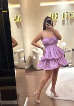 VESTIDO LILÁS COM FOLHOS RINASCIMENTO - Image 2