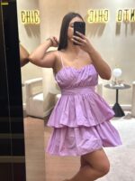 VESTIDO LILÁS COM FOLHOS RINASCIMENTO - Image 3