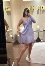 VESTIDO LILÁS ASSIMÉTRICO RINASCIMENTO