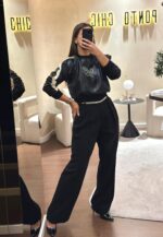 SWEAT EM POLIPELE PRETA COM DETALHES CONTRASTE LANÇA PERFUME - Image 2