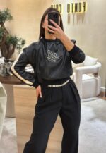 SWEAT EM POLIPELE PRETA COM DETALHES CONTRASTE LANÇA PERFUME - Image 3