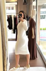 VESTIDO DE MALHA BRANCO COM LOGÓTIPO MISS YOU - Image 3