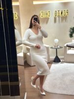 VESTIDO DE MALHA BRANCO COM LOGÓTIPO MISS YOU
