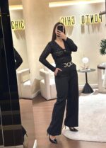 CALÇAS PRETAS DE CORTE CLÁSSICO PONTO CHIC