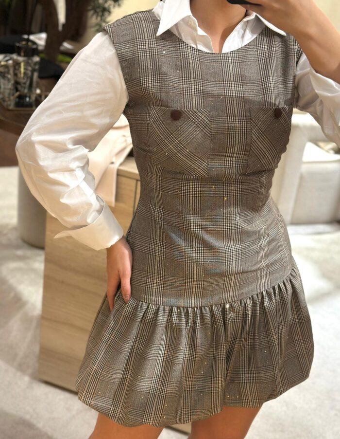 VESTIDO PRÍNCIPE DE GALES COM FOLHO RINASCIMENTO - Image 5