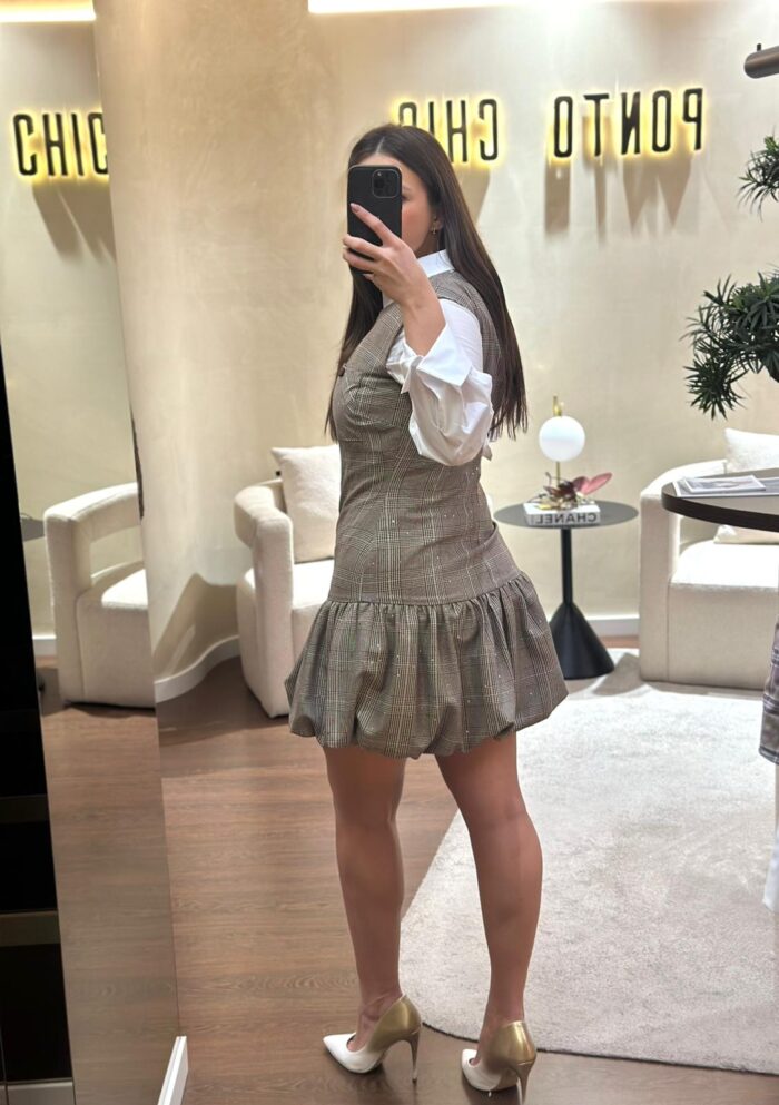 VESTIDO PRÍNCIPE DE GALES COM FOLHO RINASCIMENTO - Image 4