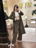 CALÇAS BOMBAZINE CASTANHAS COM DETALHE NO CINTO MISS YOU