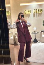 CALÇAS VINHO COM RISCA DIPLOMÁTICA GAËLLE