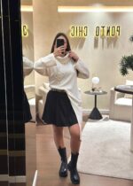 TÚNICA DE MALHA ASSIMÉTRICA COM APLICAÇÃO DE PÉROLAS MISS YOU - Image 3