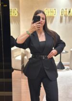 BLAZER PRETO ESTRUTURADO COM CINTO SAHOCO