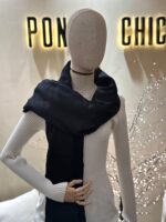 LENÇO PRETO LISO PONTO CHIC