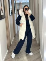 COLETE ACOLCHOADO BRANCO COM GOLA DE PELO FLO&CLO - Image 5