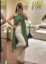 TÚNICA VERDE COM NÓ FRONTAL RINASCIMENTO - Image 3