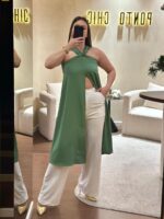 TÚNICA VERDE COM NÓ FRONTAL RINASCIMENTO - Image 4