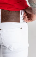 CALÇAS DE GANGA BRANCAS SKINNY COM RASGOS GIANNI KAVANAGH - Image 6