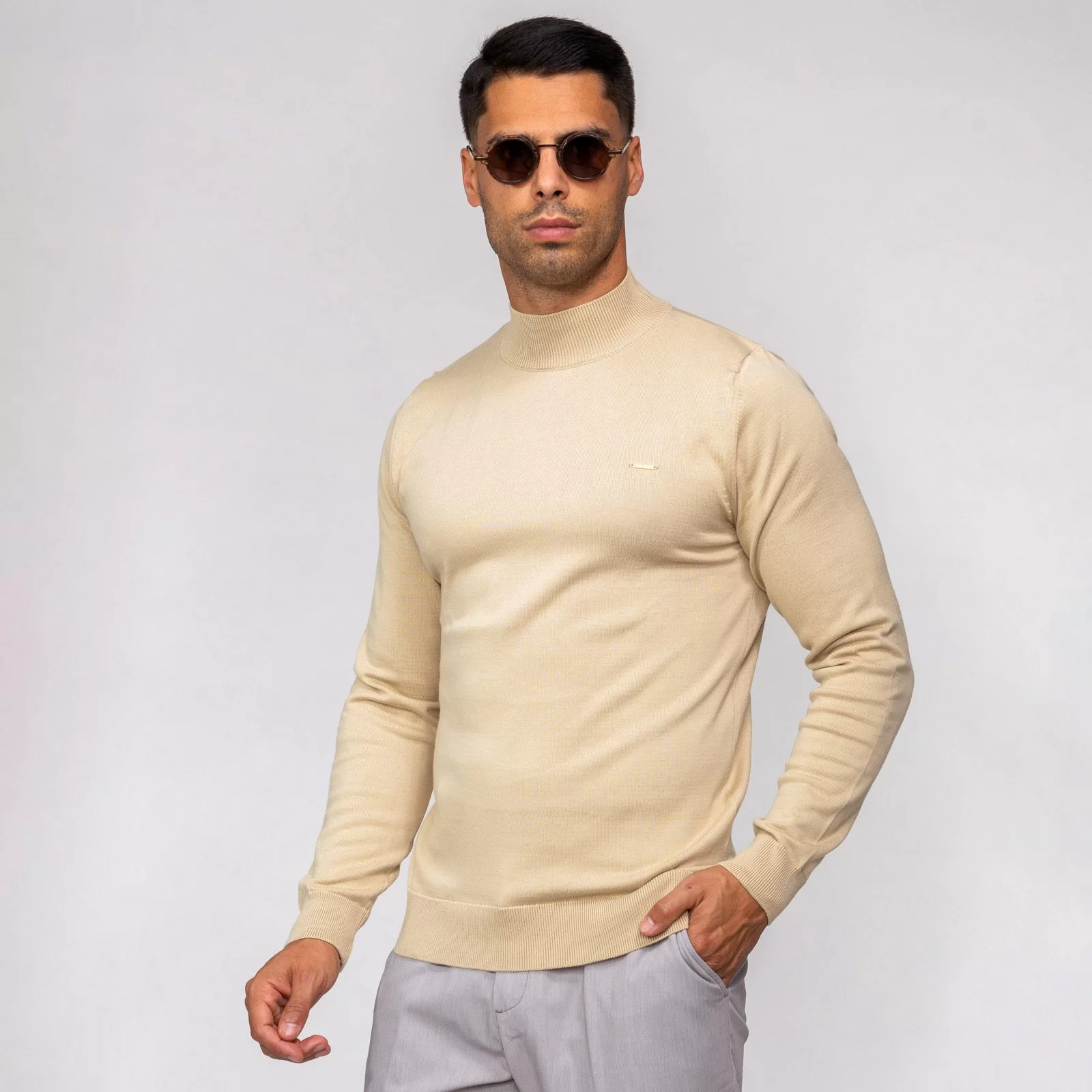 ZOLF11145 CAMISOLA MEIA GOLA BEGE ZOLF - Image 1